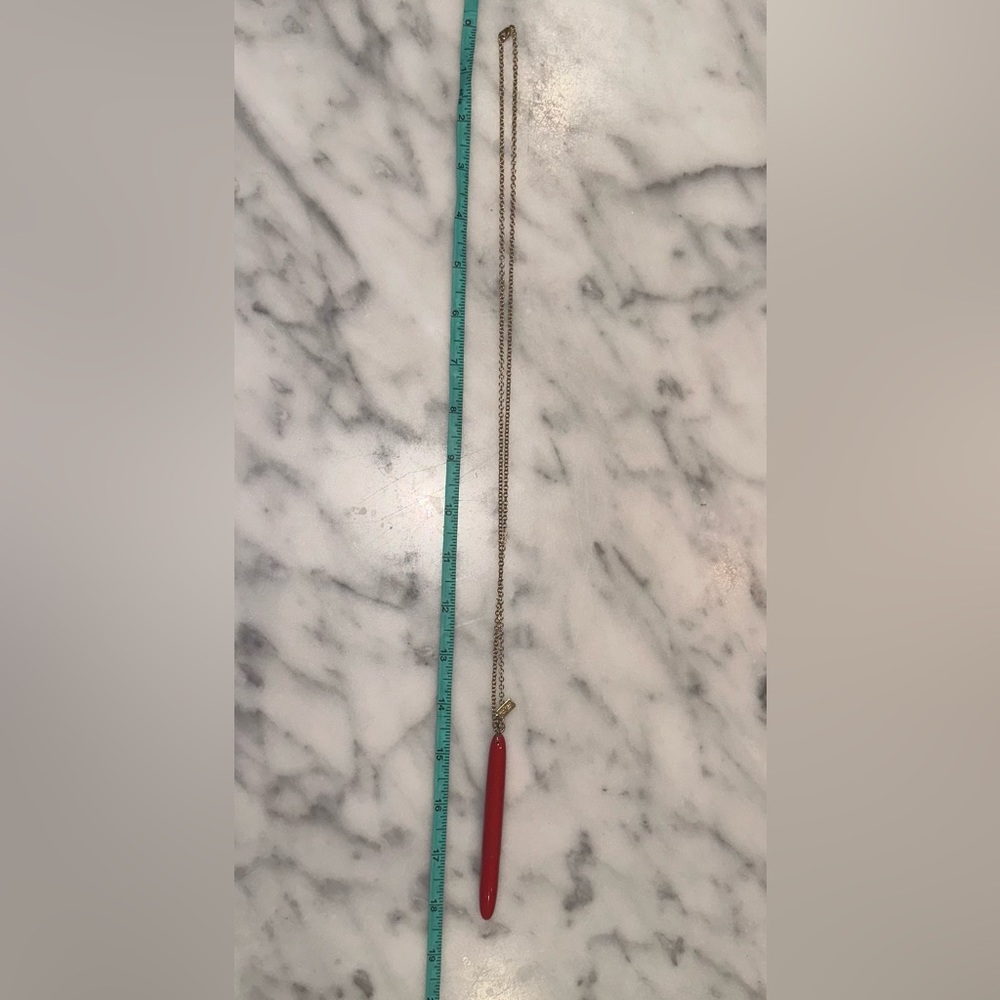 KATE SPADE Necklace - Red Pen with Gold Chain - Picture 3 of 14